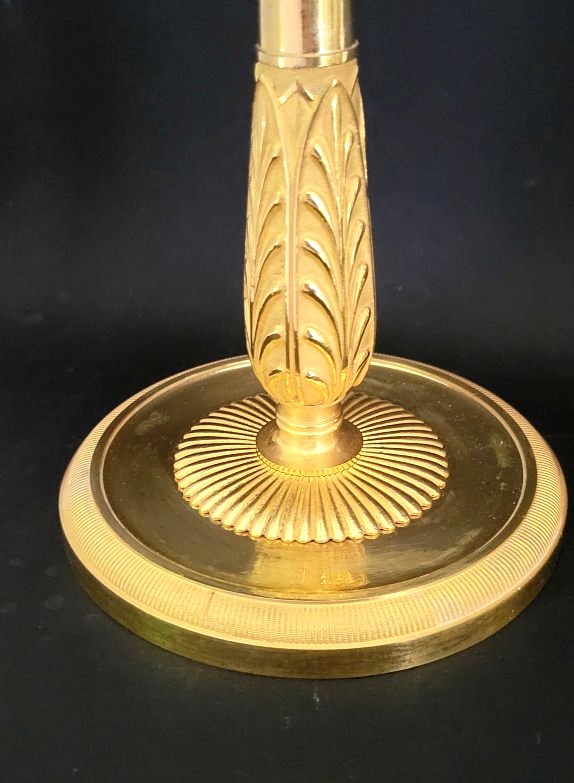 Pair Of Empire Period Gilt Bronze Candlesticks By Claude Galle-photo-4
