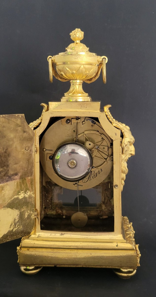 Clock In Gilded Bronze From The 18th Century, Attributed To Osmond-photo-6