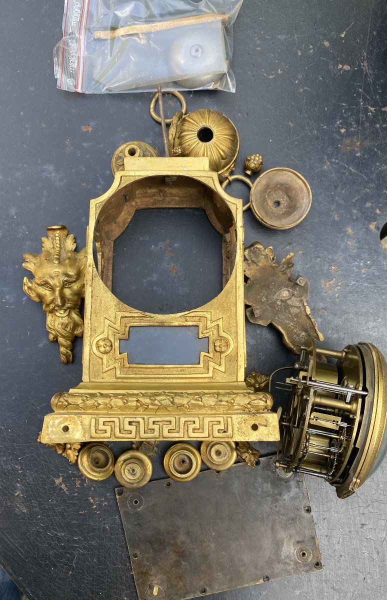 Clock In Gilded Bronze From The 18th Century, Attributed To Osmond-photo-8