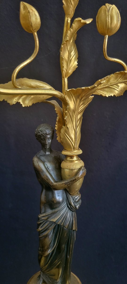 Pair Of 3-light Candelabras From The Directoire Period-photo-3