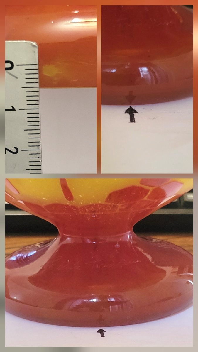 Schneider ; vase boule modèle "Groseilles" signé le Verre Français vers 1923-photo-6