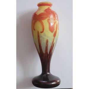 Vase " Charder /le Verre Français "orchidées Model"