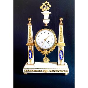 Obelisk Portico Clock  With Calender  Louis XVI Period Circa 1785