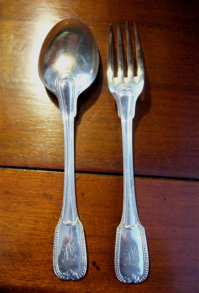 Sterling Silver Baptism Cutlery, Christofle-photo-2