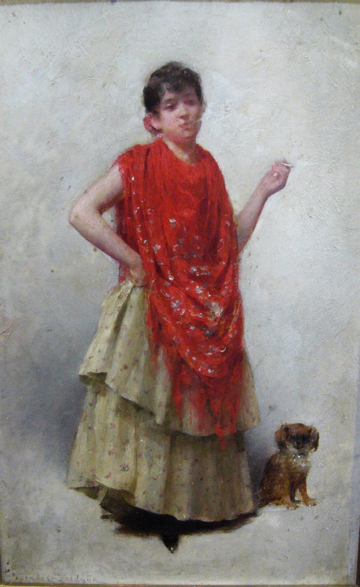 Portrait d'une gitane, Félix Pescador Y Saldaña (1836-1921)