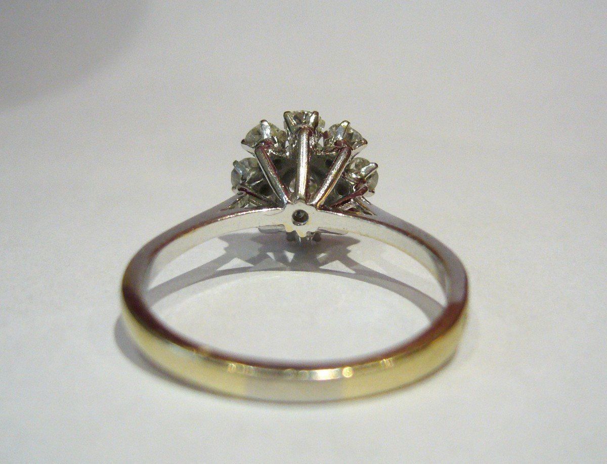 Bague fleur en or gris et diamants-photo-4