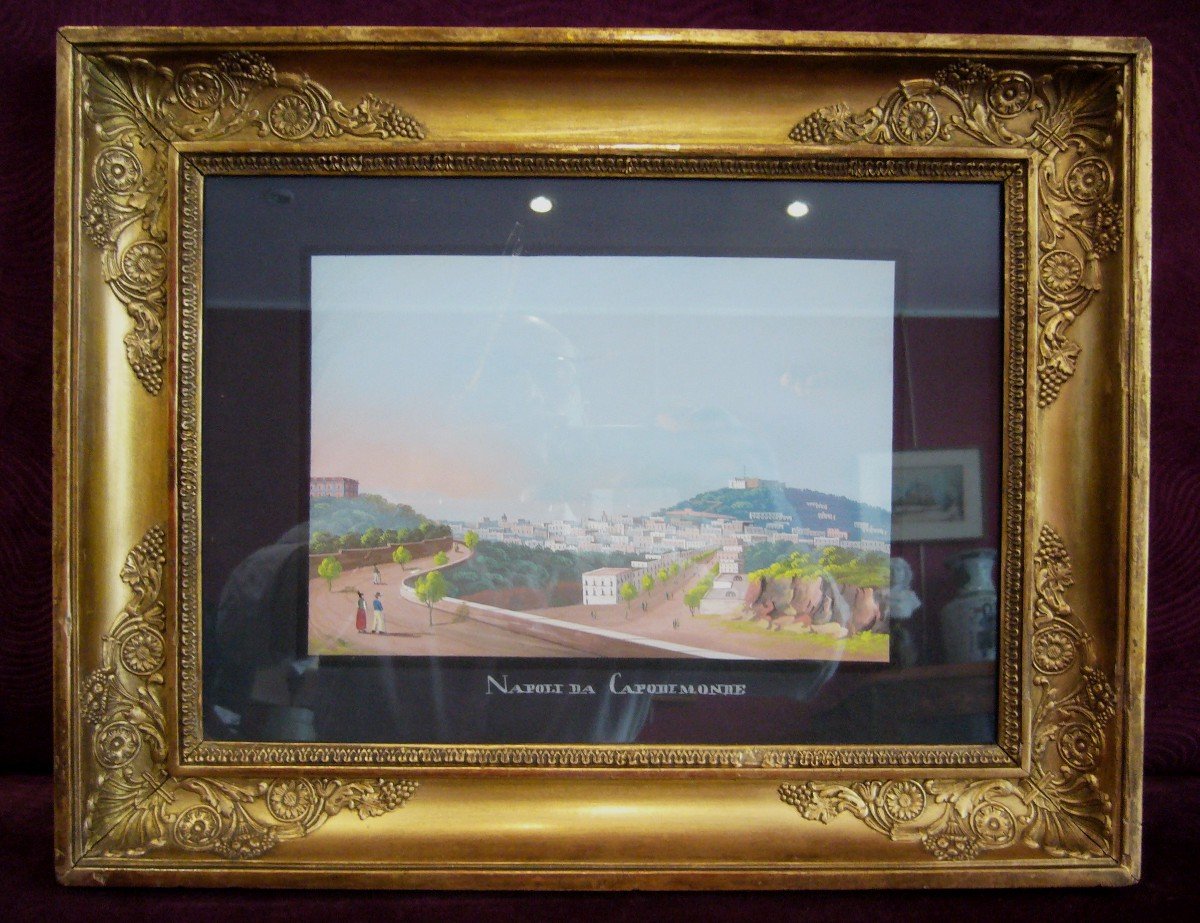 Neapolitan Gouache "napoli Da Capodimonte"