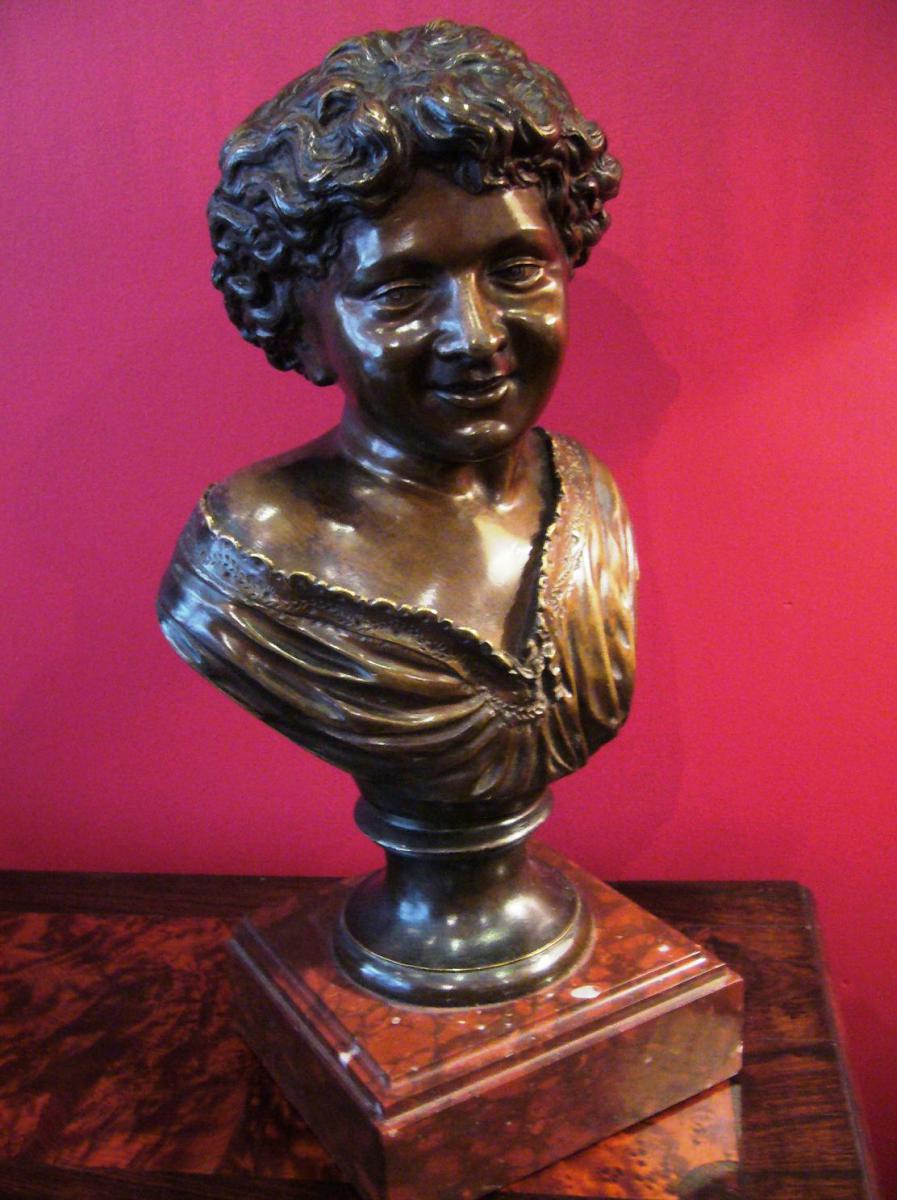 Bronze Bust Of A Young Boy