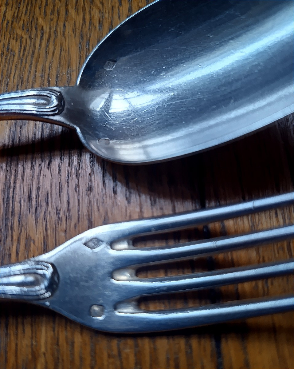 Couverts de baptême en argent massif-photo-3