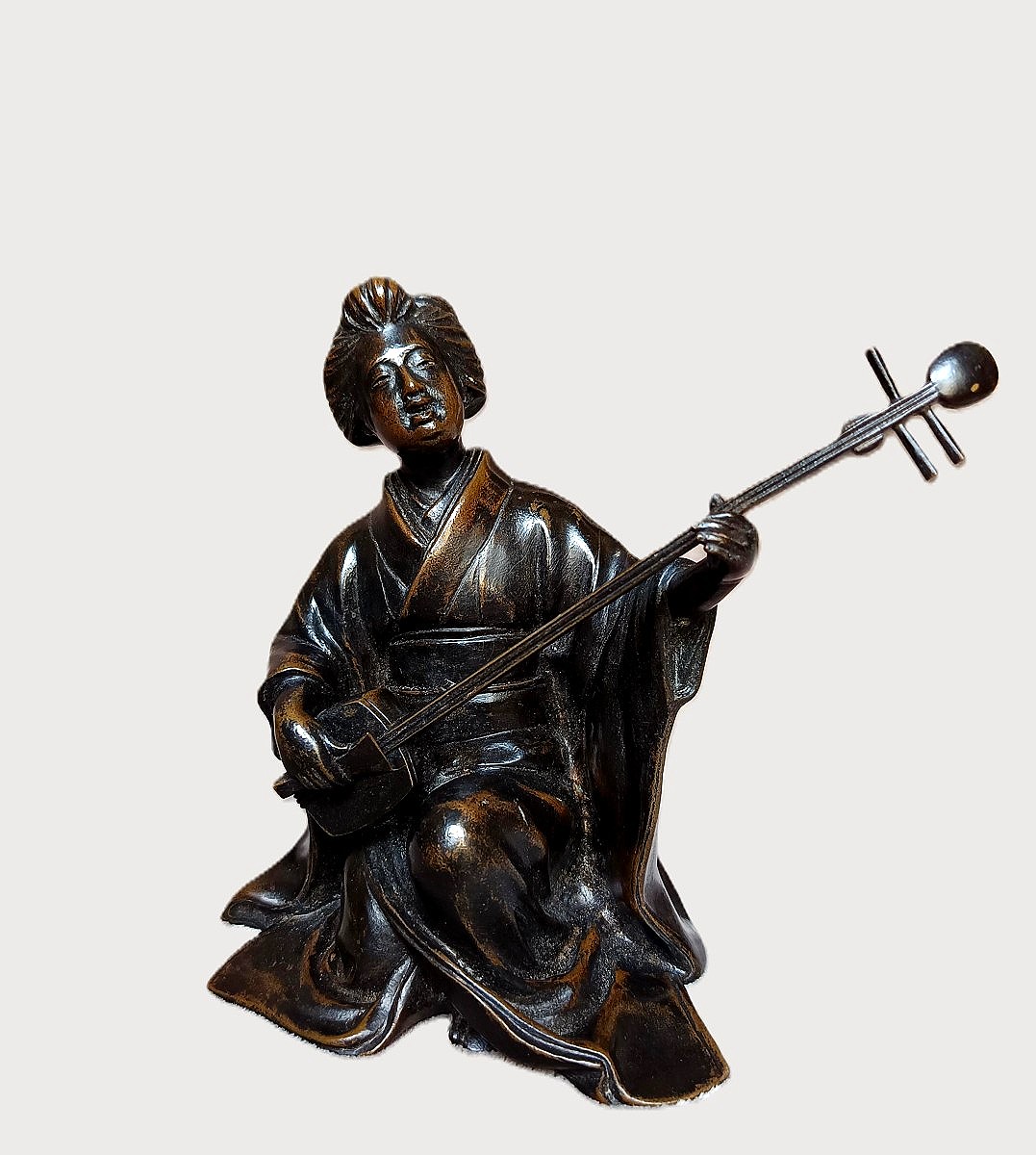 Bronze Okimono Of A Geisha