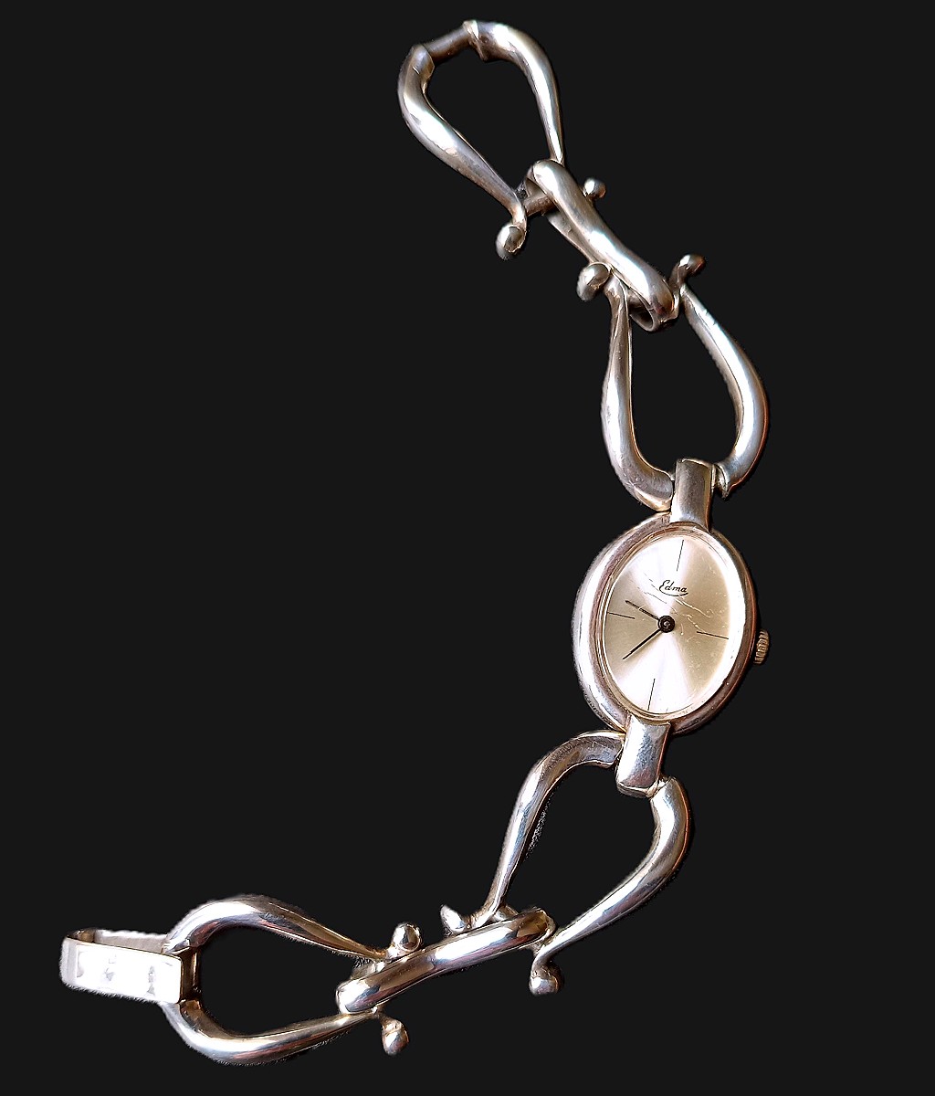 Montre de femme en argent massif, marque Edma