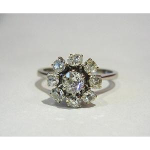 Flower Ring In White Gold And Diamonds