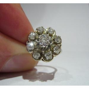 Platinum Gold And Diamond Flower Ring