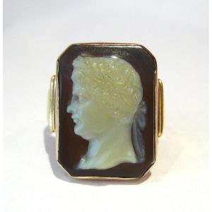 Ring Decorated With A Cameo With The Profile Of An Emperor
