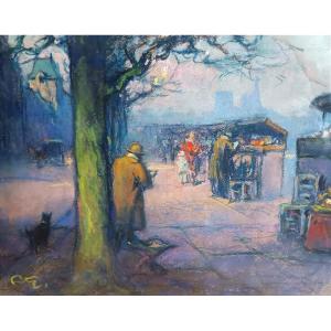 Les bouquinistes sur les quais de Seine, Louis Fortuney