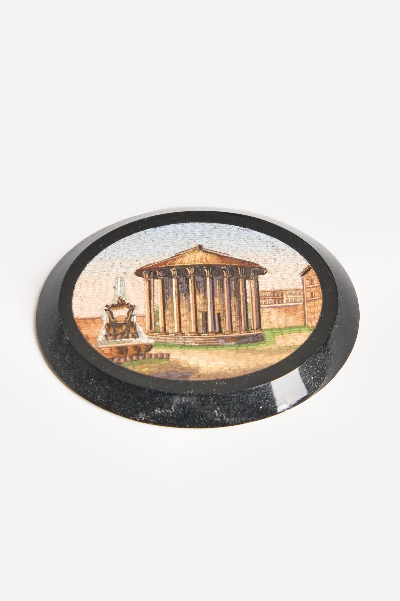 Temple Of Vesta Micromosaic - Souvenir Of The Grand Tour-photo-2