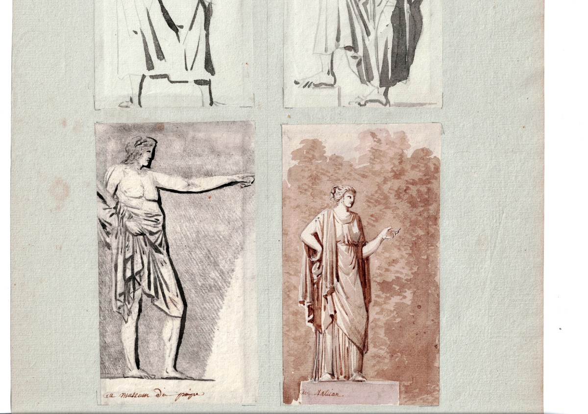 Pierre Fontaine - Quatre études d'après des statues du Vatican-photo-2