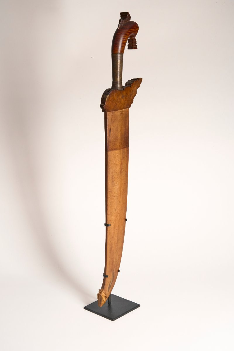 Philippine Barong Sword, Moro Datu Type, With Original Wooden Scabbard. Circa 1900.-photo-3