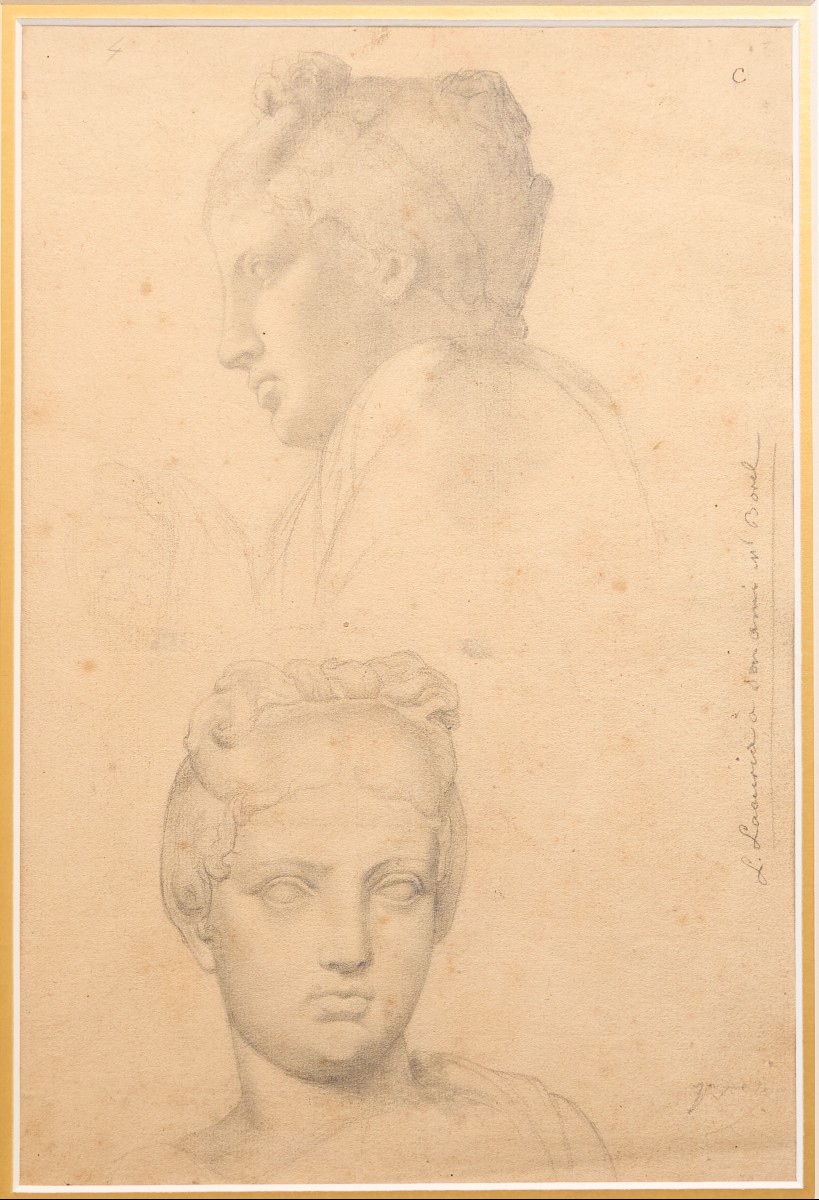 Double étude de buste antique - Jean-Louis Lacuria (1808-1868)