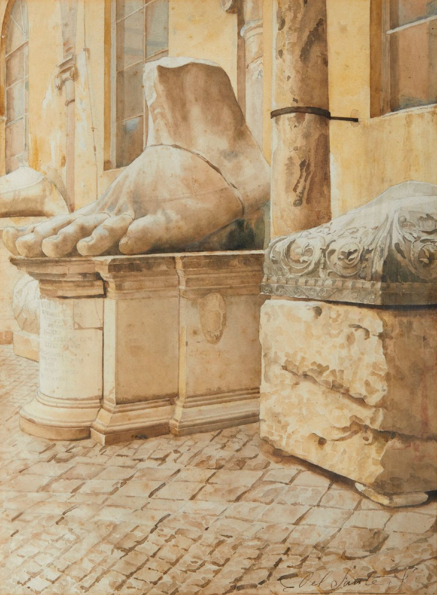 Remains Of The Colossus Of Constantine In The Courtyard Of The Palace Of The Conservators-photo-2