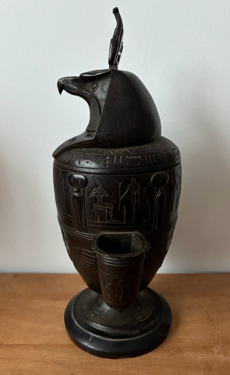 Cave à cigares en bronze en forme de vase canope - 19ème-photo-2