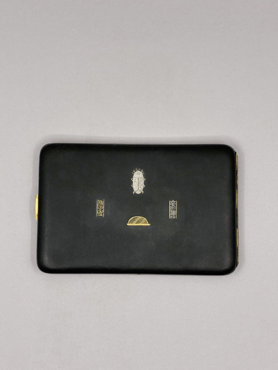 Japanese Cigarette Case With Egyptian Decoration - Early 20th Century-photo-2