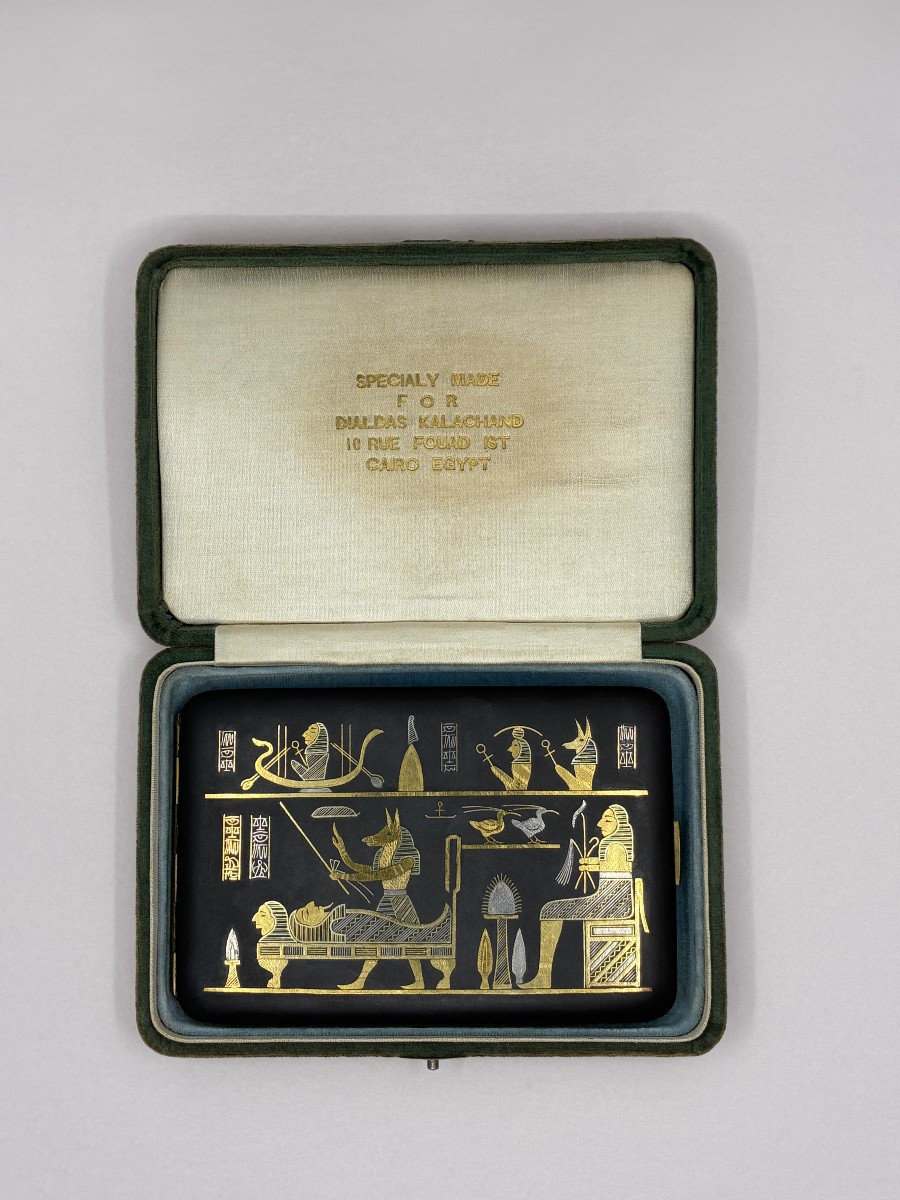 Japanese Cigarette Case With Egyptian Decoration - Early 20th Century-photo-3