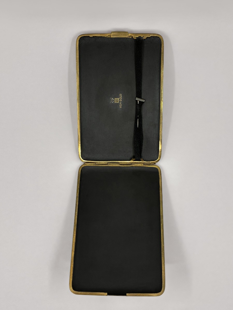 Japanese Cigarette Case With Egyptian Decoration - Early 20th Century-photo-4
