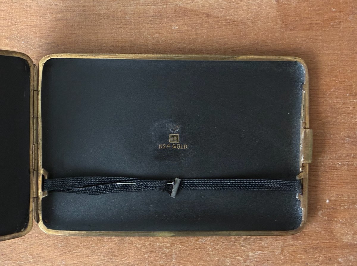 Etui à cigarettes japonais à décor égyptien - début 20ème-photo-1