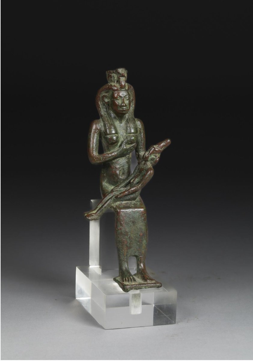 Statuette Of The Goddess Isis Breastfeeding Horus, Egypt, Late Period (664-332 Bc)-photo-3