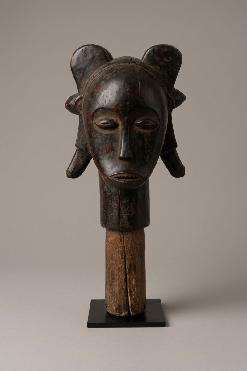 Fang Statue - Byeri-type Reliquary Head On Base