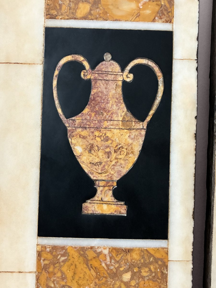 Rectangular Panels In Hard Stone Marquetry - Late 18th/early 19th Century-photo-3