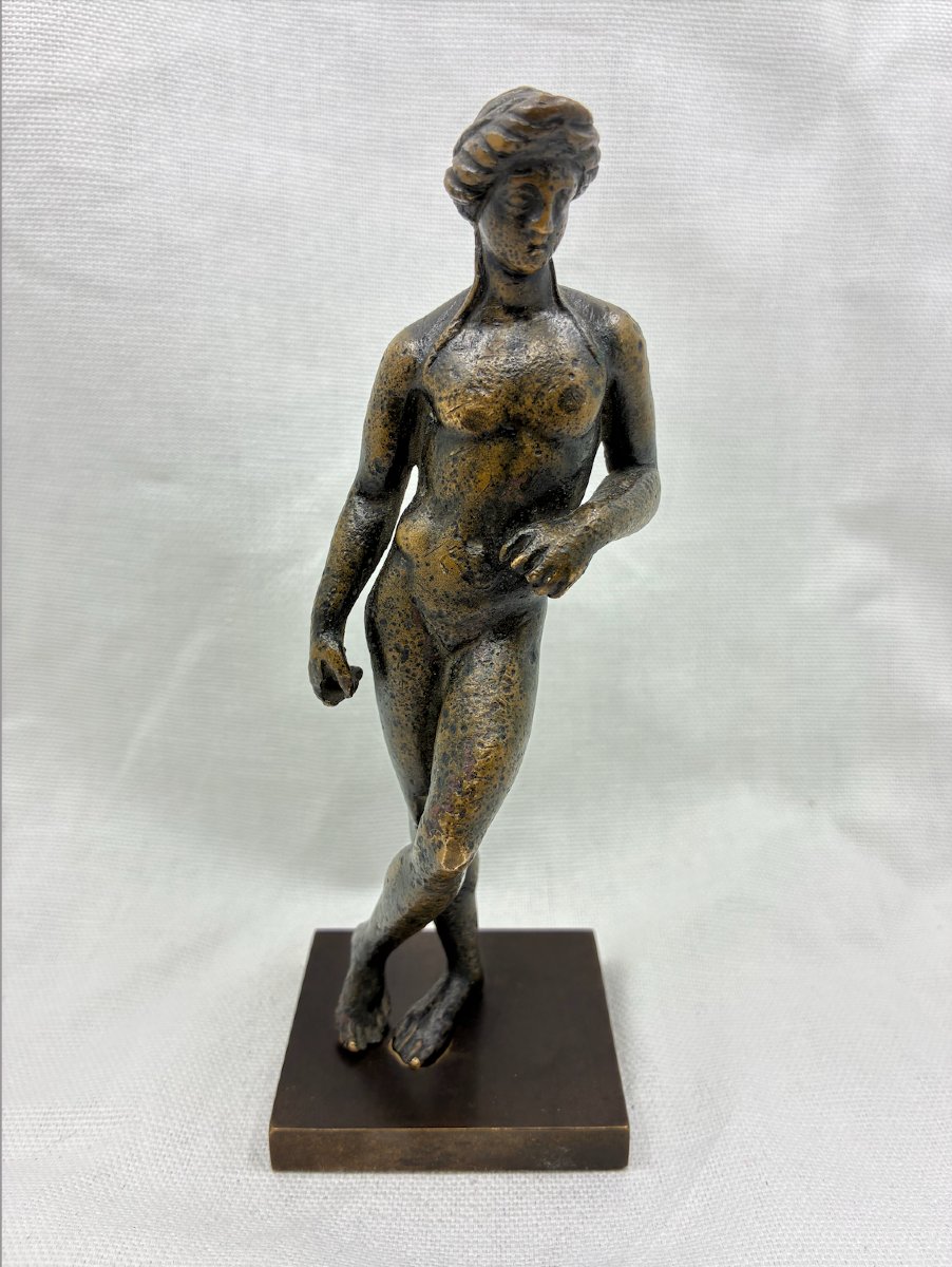 Standing Male Figure With Crossed Legs — Bronze With A Brown Patina, Italy, 16th Century