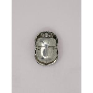 Scarabée égyptomania en argent, vers 1970