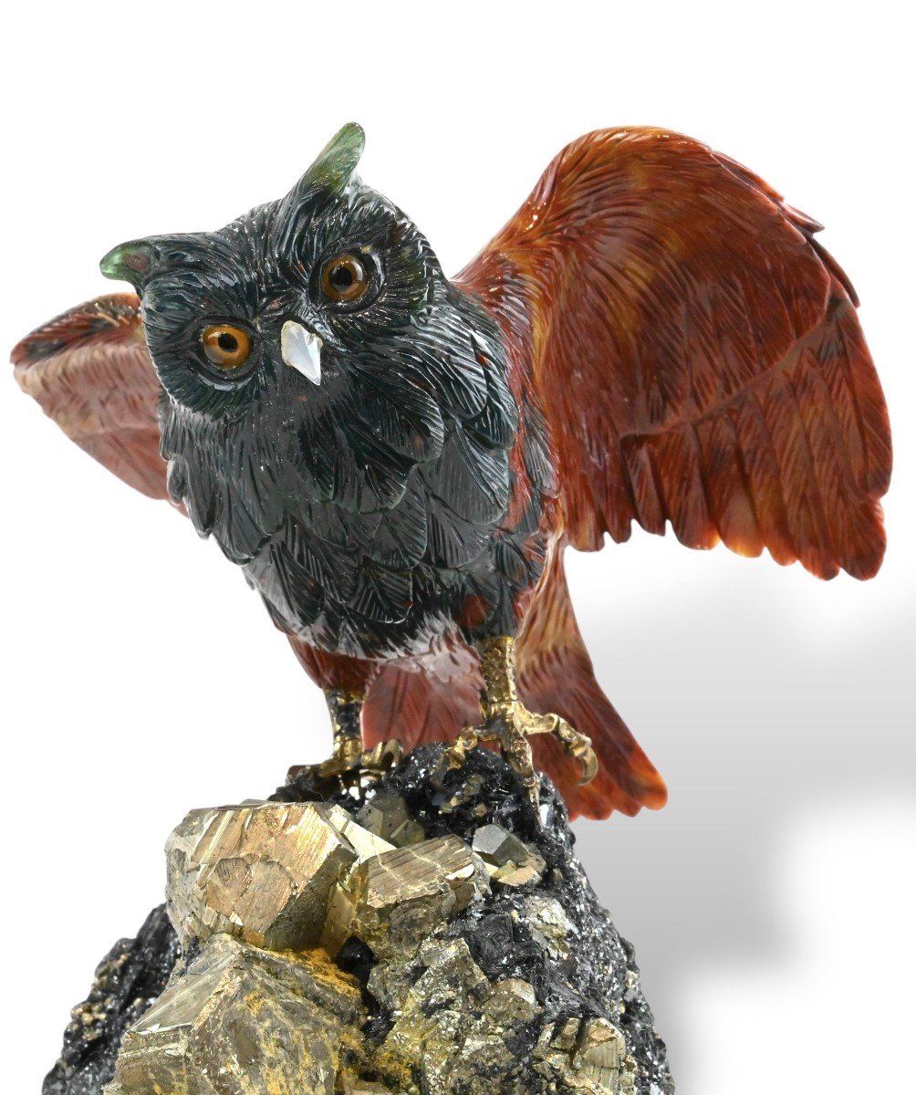 Chouette Hibou En Cristal De Quartz Naturel Sculpté – Pierre Précieuse 70-90 Mm, Décoration Maison & Collection Minéraux, Énergie Positive