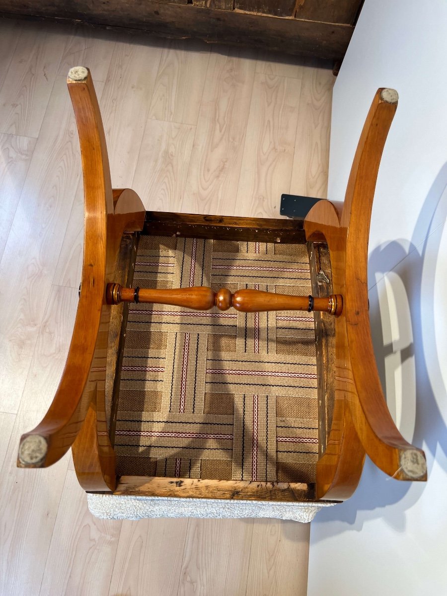 Pair Of Large Stools, Beech Wood, France Circa 1860-photo-8