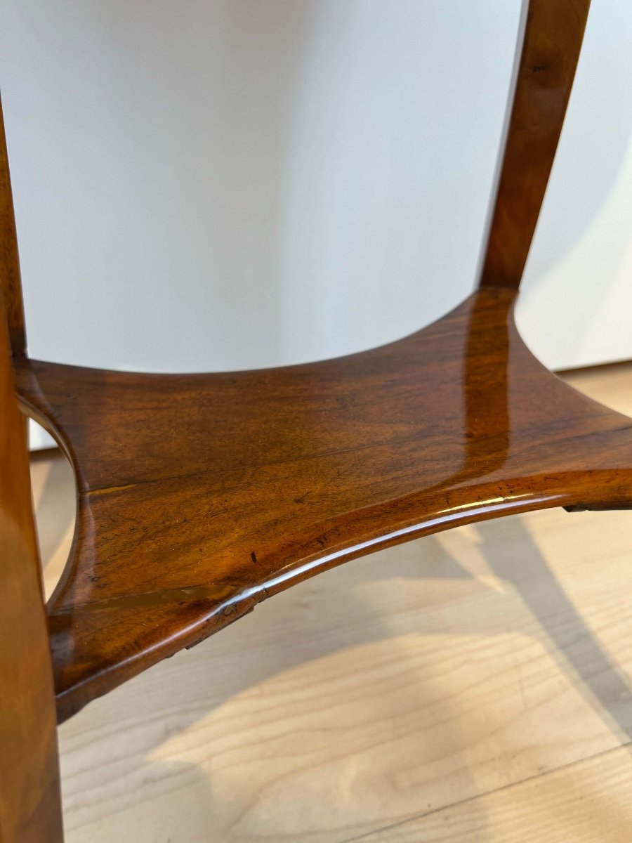 Table d'Appoint Ovale Biedermeier, Noyer, Allemagne Du Sud Vers 1820-photo-4