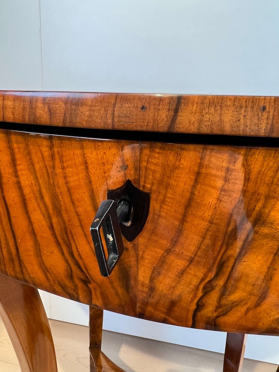 Table d'Appoint Ovale Biedermeier, Noyer, Allemagne Du Sud Vers 1820-photo-6