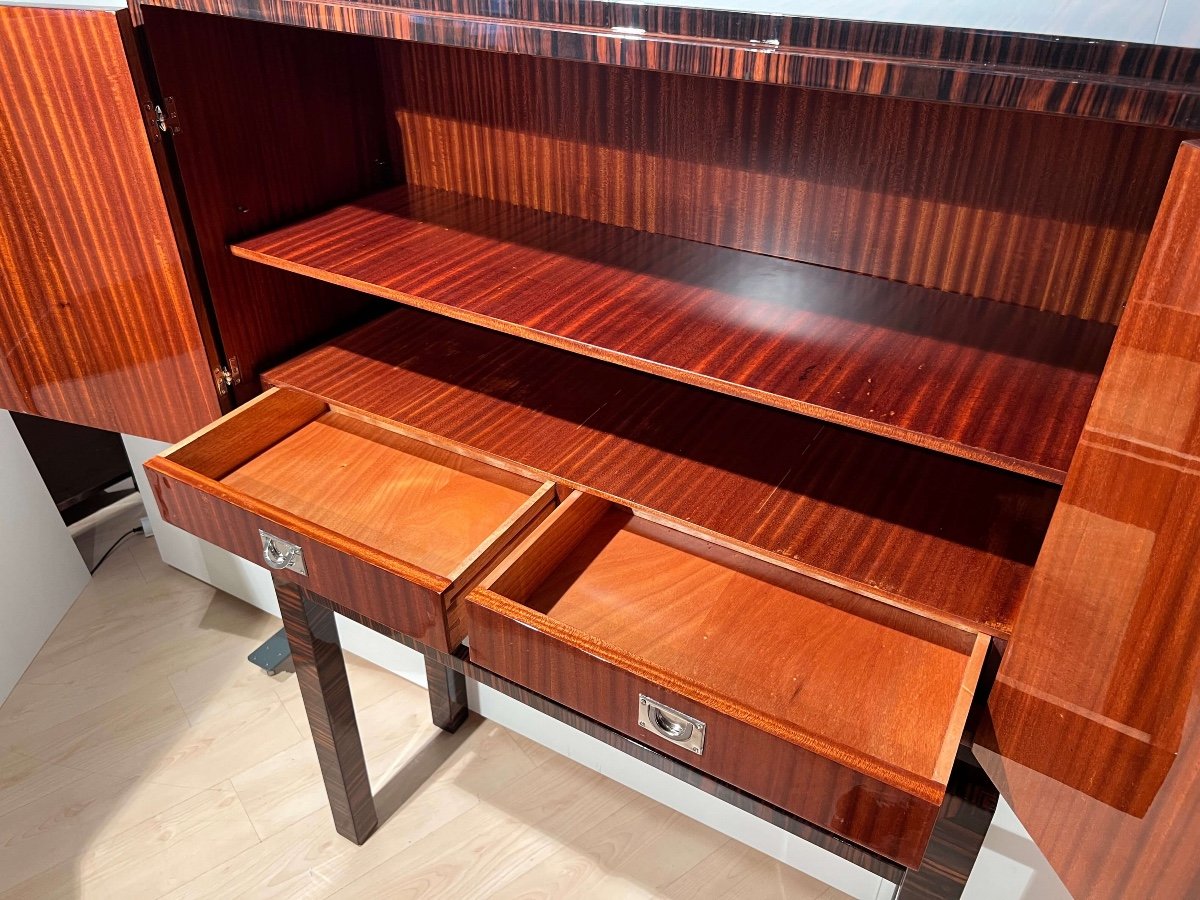 High Art Deco Cabinet, Macassar Veneer, Mahogany, France Circa 1930-photo-1
