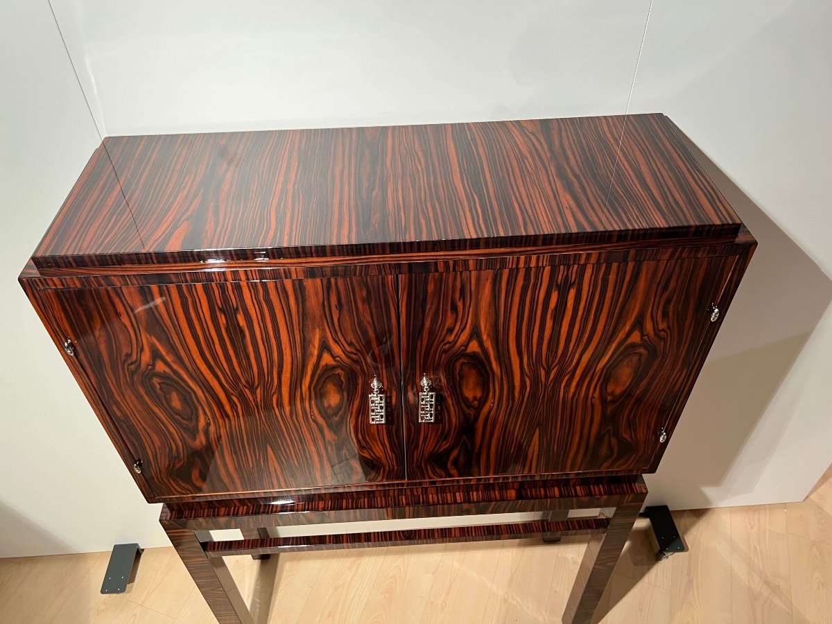 High Art Deco Cabinet, Macassar Veneer, Mahogany, France Circa 1930-photo-5