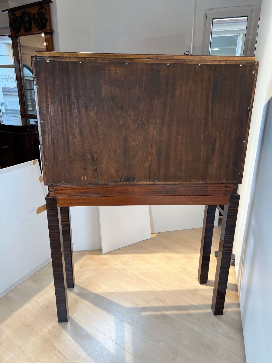 High Art Deco Cabinet, Macassar Veneer, Mahogany, France Circa 1930-photo-8