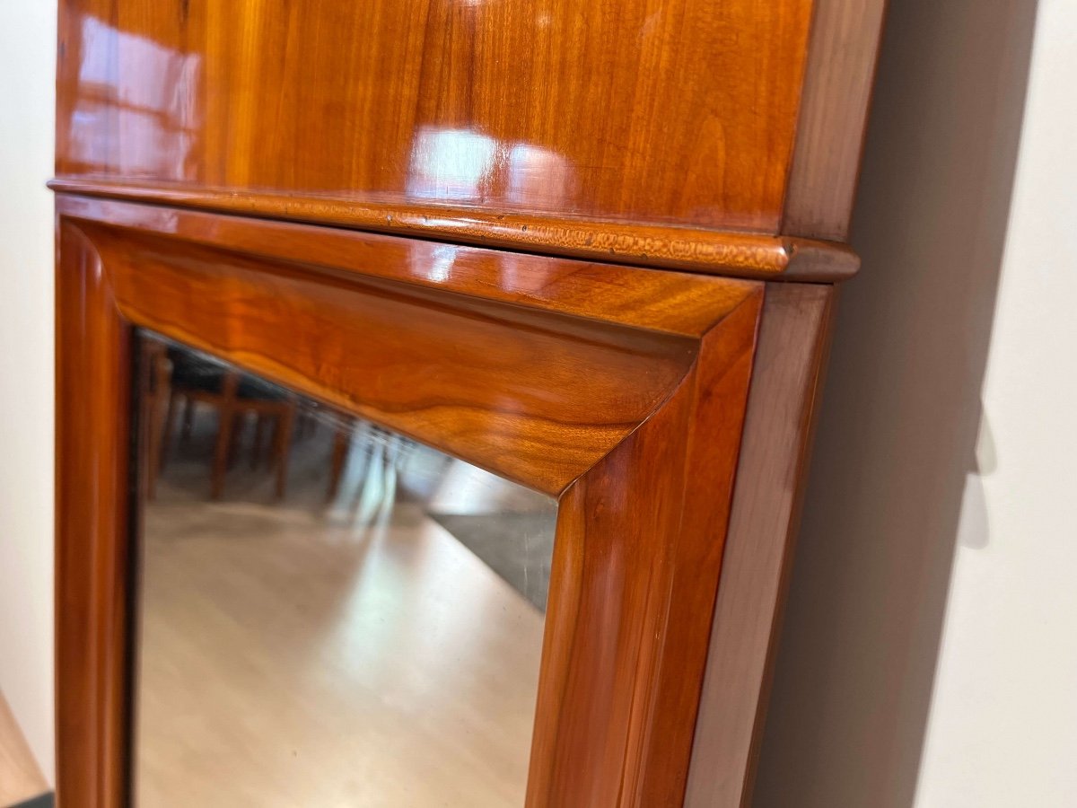 Biedermeier Wall Mirror, Cherry Veneer, South Germany Circa 1830-photo-3