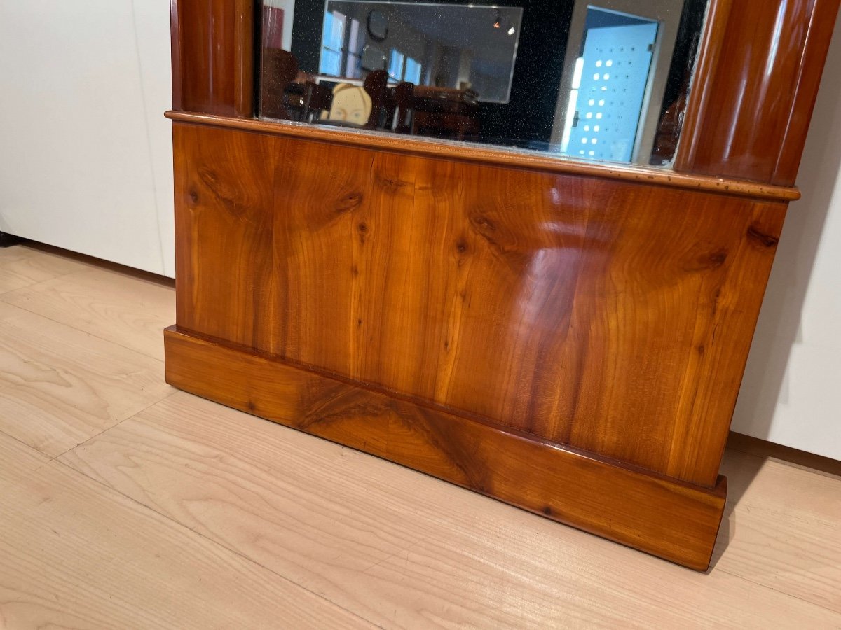 Biedermeier Wall Mirror, Cherry Veneer, South Germany Circa 1830-photo-4