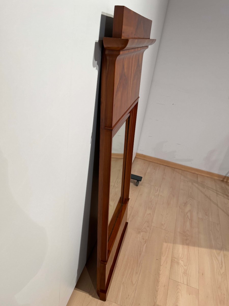 Biedermeier Wall Mirror, Cherry Veneer, South Germany Circa 1830-photo-7