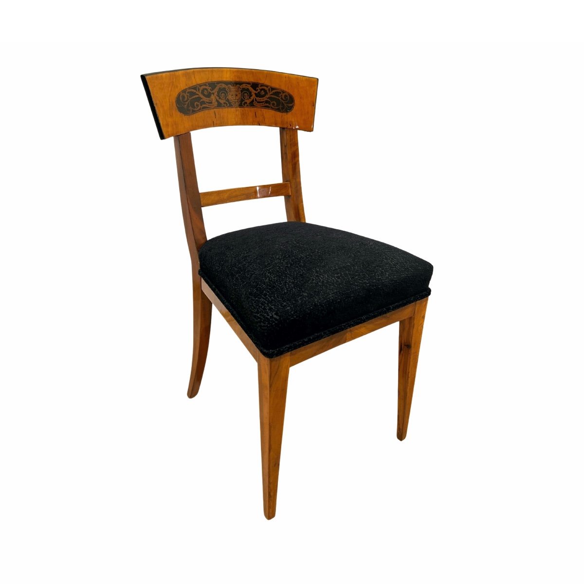 Biedermeier Chair, Cherry Wood And Ink, South Germany Circa 1820-photo-2