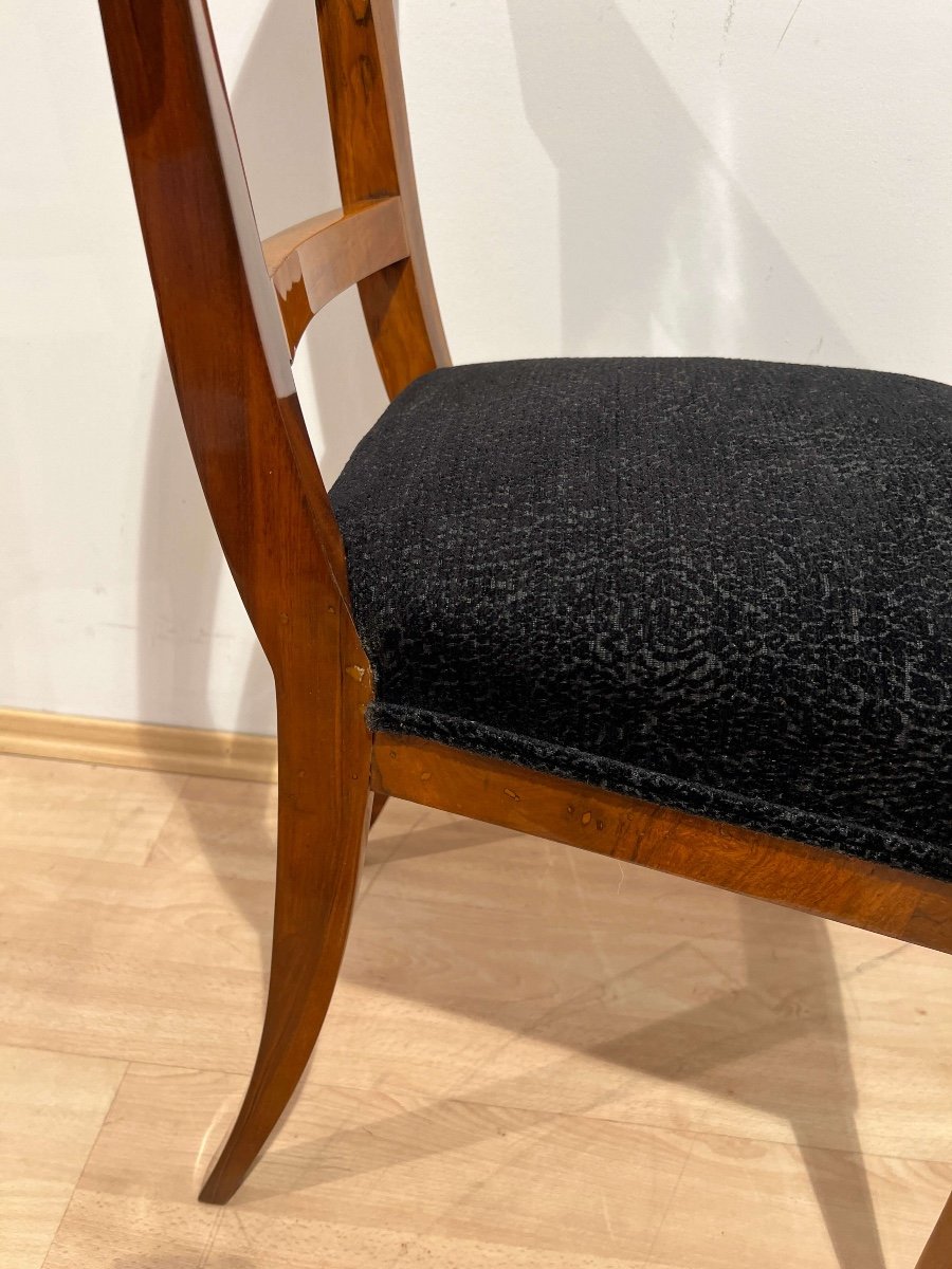 Biedermeier Chair, Cherry Wood And Ink, South Germany Circa 1820-photo-4