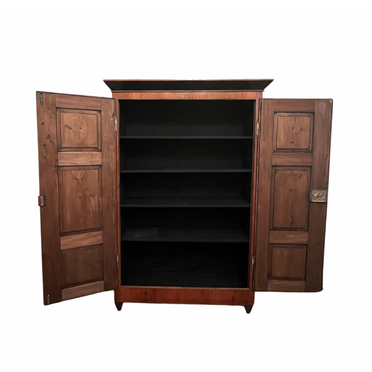Armoire Biedermeier, Cerisier, Noyer, ébène, Laiton, Allemagne Du Sud Vers 1820-photo-2