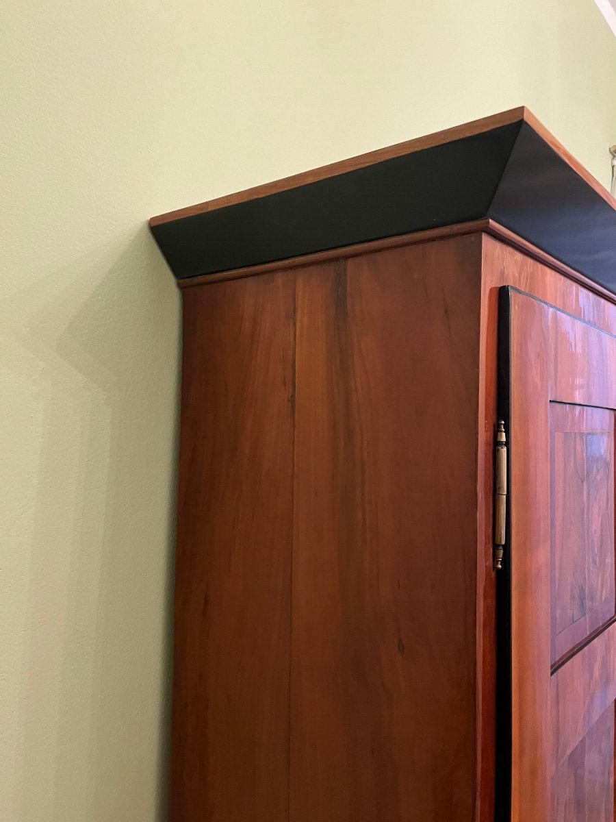 Armoire Biedermeier, Cerisier, Noyer, ébène, Laiton, Allemagne Du Sud Vers 1820-photo-4