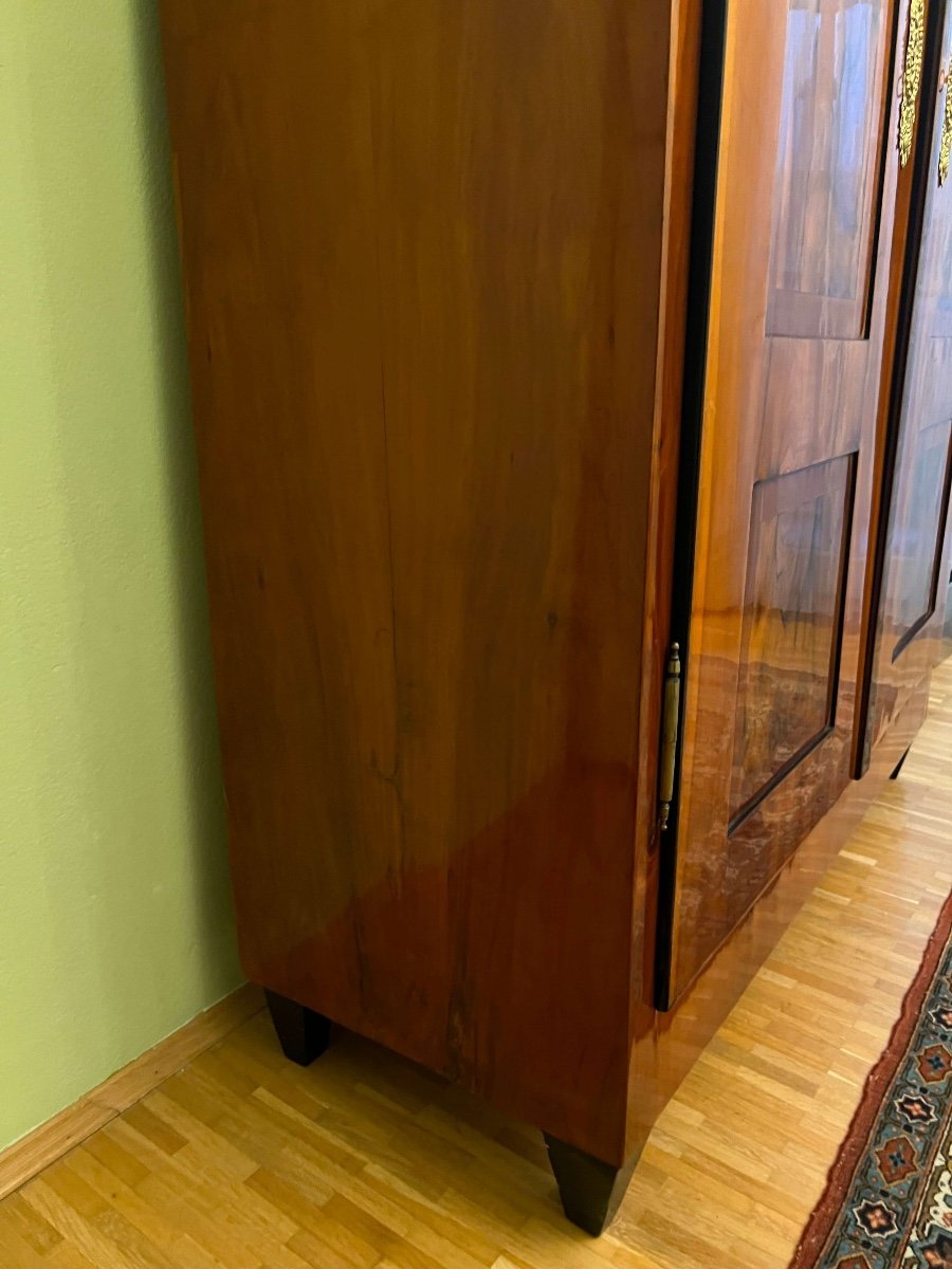 Armoire Biedermeier, Cerisier, Noyer, ébène, Laiton, Allemagne Du Sud Vers 1820-photo-5