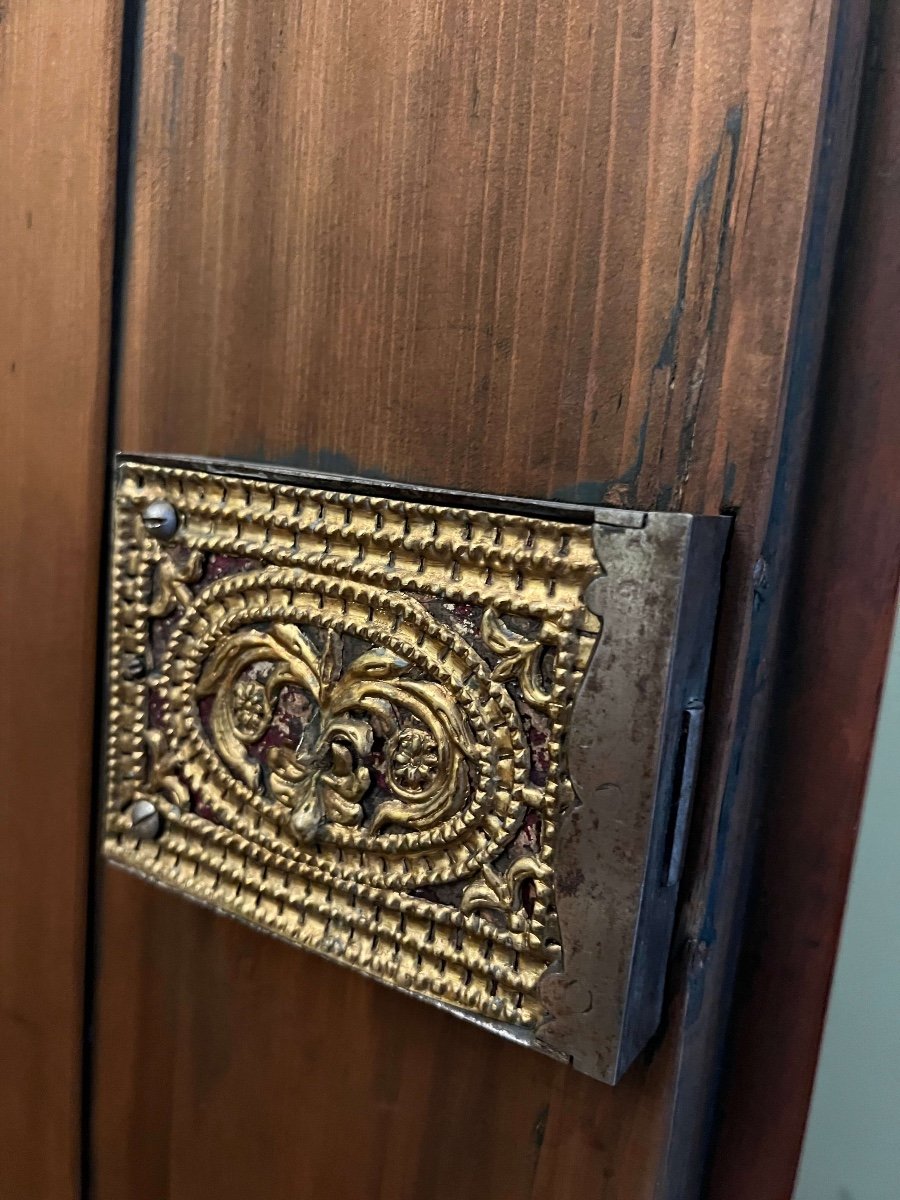 Armoire Biedermeier, Cerisier, Noyer, ébène, Laiton, Allemagne Du Sud Vers 1820-photo-6